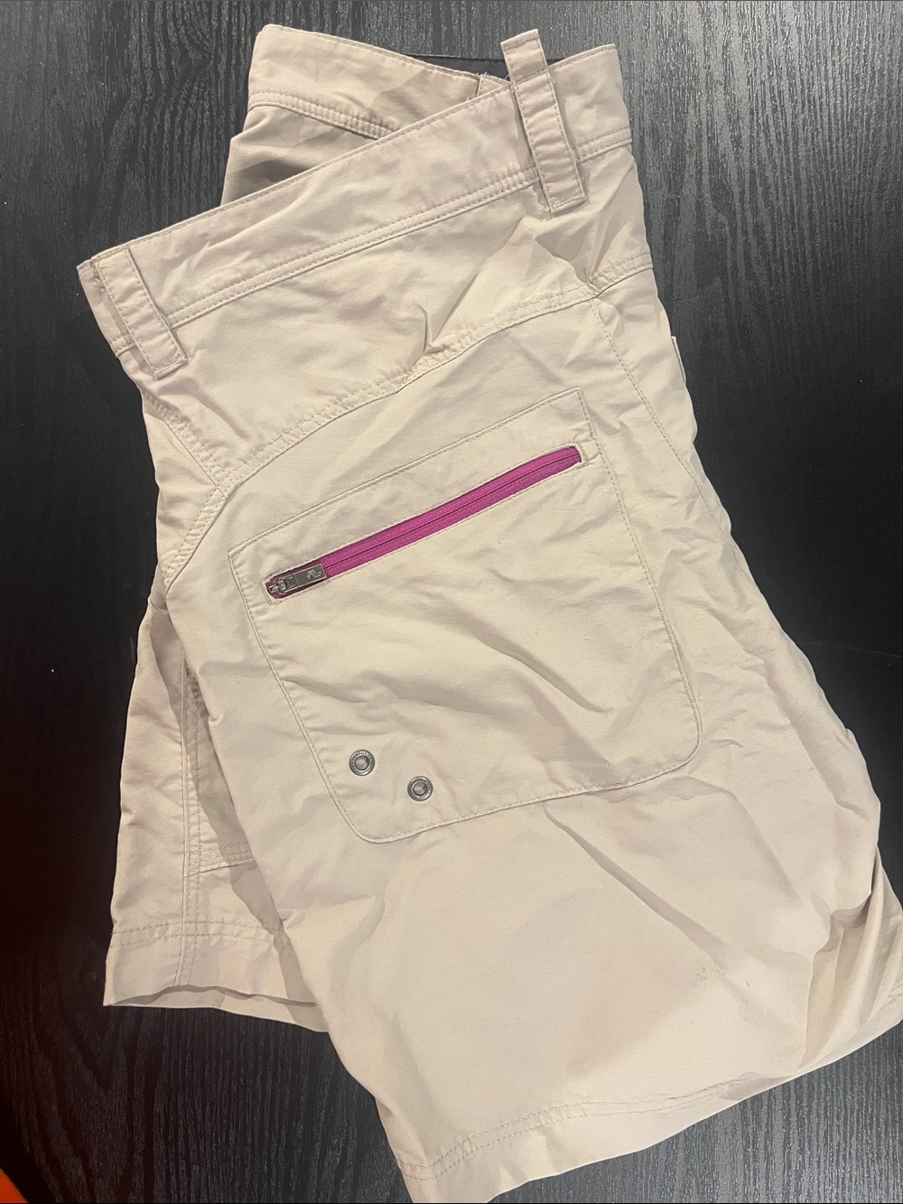 Peak Performance Beige Hiking shorts with magenta accent